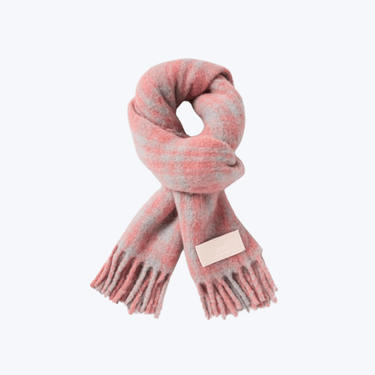 Oversize Check Ami Scarf - Powder Pink