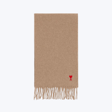 Classic Scarf with Ami Heart Embroidery - Beige